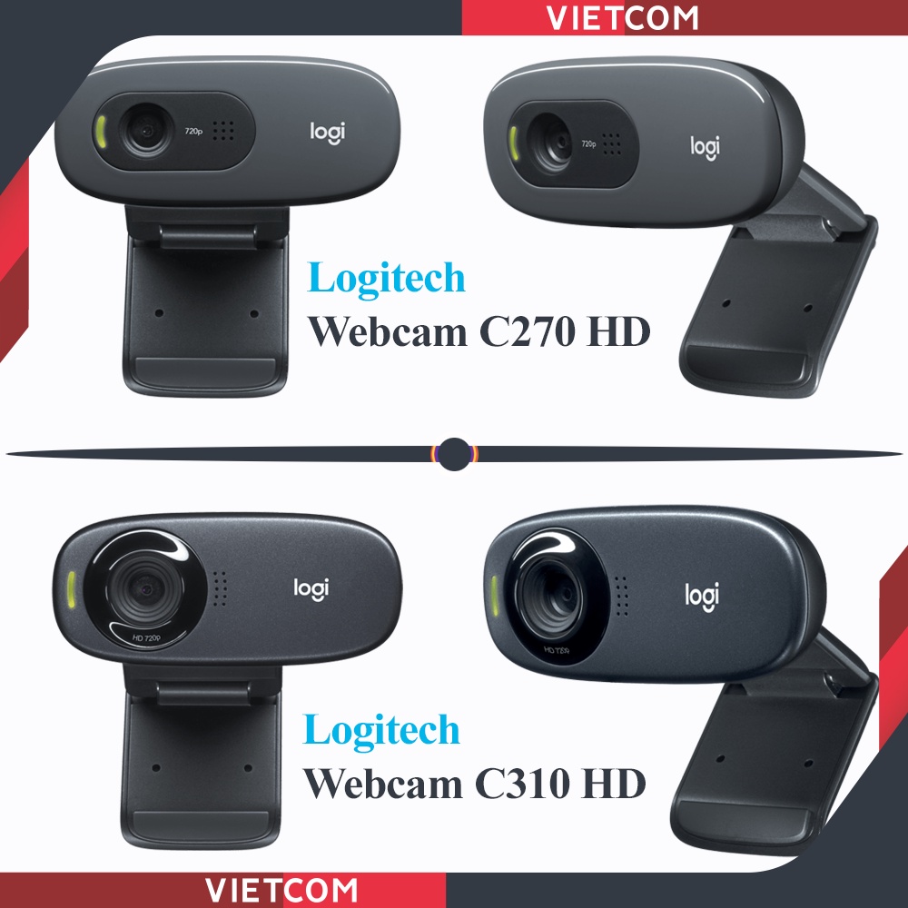 [Mã 1511ELSALE hoàn 7% đơn 300K] Webcam Máy Tính Logitech C270 & Logitech C310