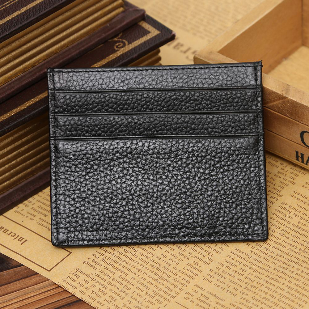 QQMALL Ví đựng thẻ tín dung mỏng da PU chất lượng cao nhiều màu sắc