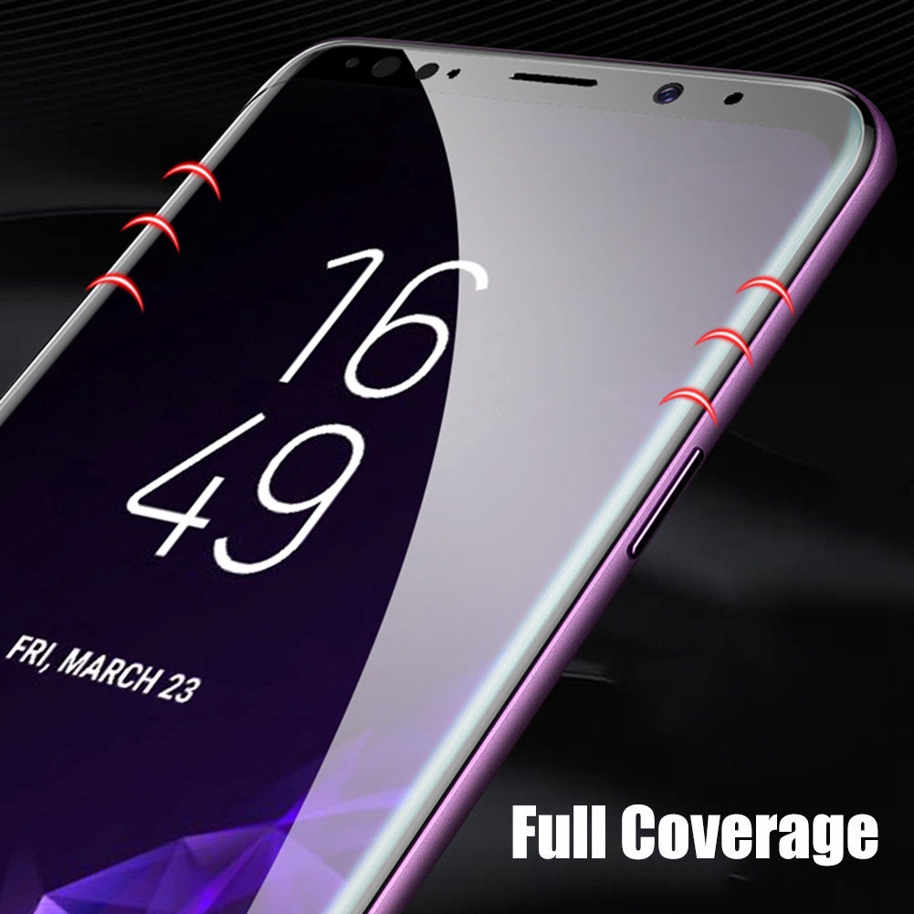 Samsung Galaxy S8 S9 Plus Note 9 8 6D Full Curved Anti Blue-Ray Tempered Glass Screen Protector