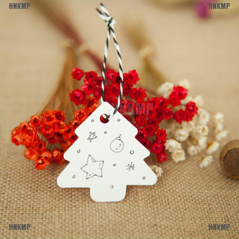 50 miếng giấy kraft hình cây thông trang trí giáng sinh tiện lợi