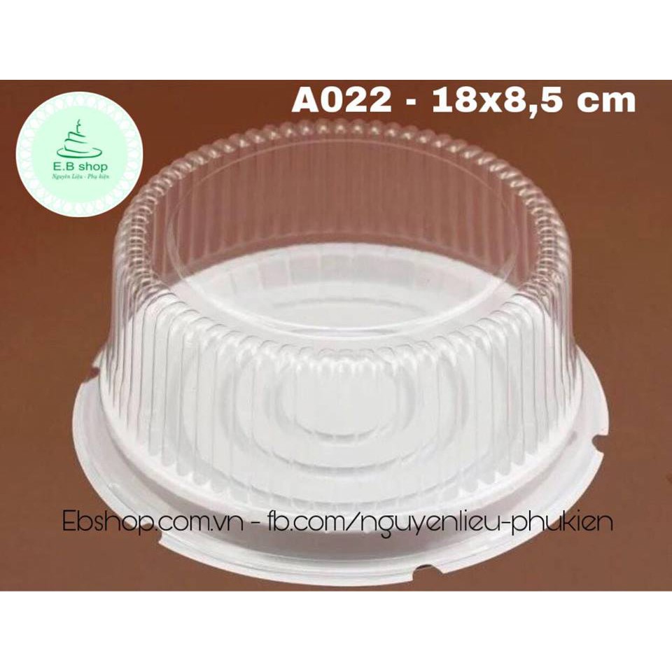 A022 Hộp nhựa đựng bánh sz 18cm 05 chiếc