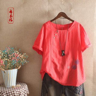 Áo linen thêu bông