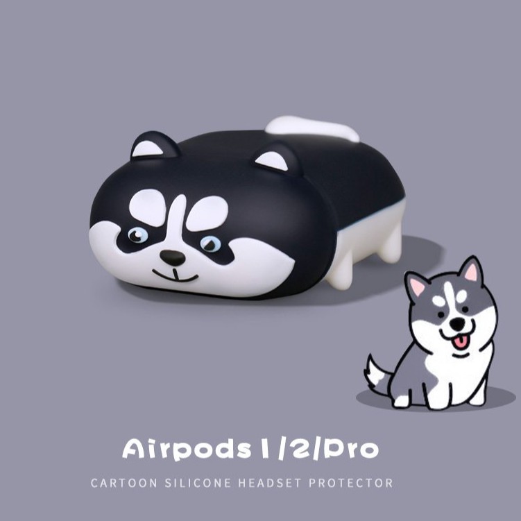 Bao airpod 🦨🦨🦨 vỏ airpod chó Husky cho airpod 1/2/pro