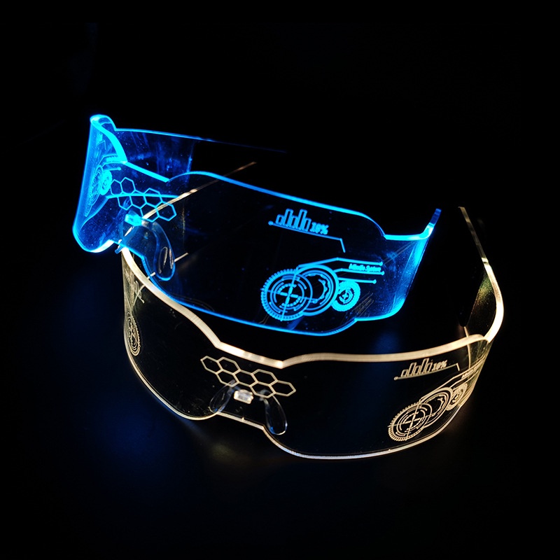 Kính Đèn LED Phát Sáng, Kính 7 Màu 3D Quay Tik Tok Cao Cấp Cực Ngầu, Đổi Màu RGB Dùng Cho Phòng Bay, Bar, Lễ Hội