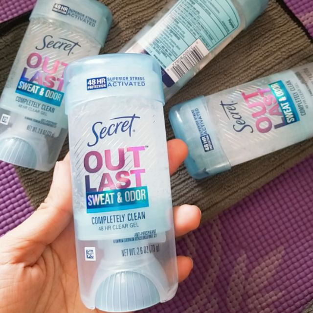 [USA] Lăn khử mùi nữ gel Secret Outlast Sweat &amp; Odor Completely Clean 73g - Mỹ
