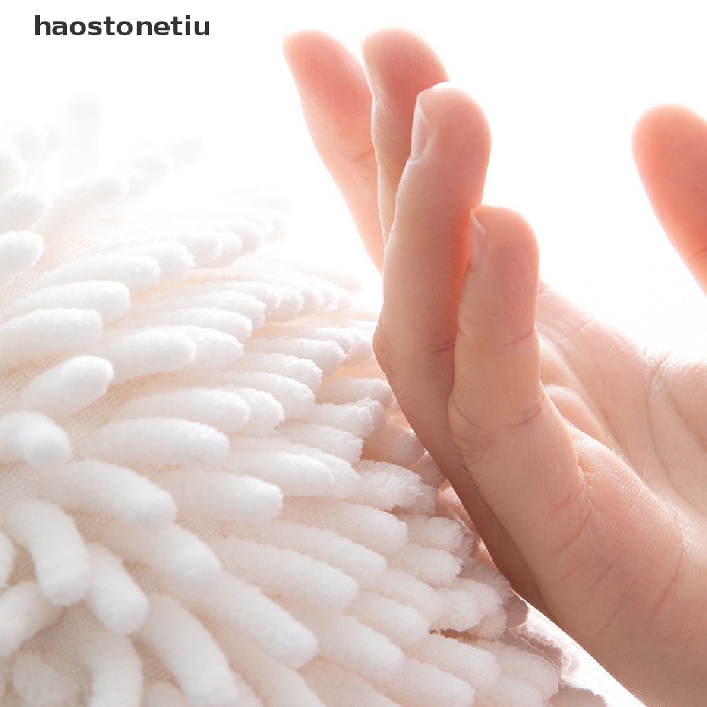 【HA】 Soft Hand Towel Ball Thick Super Absorbent WallMounted Hanging Wipe Cloth Velvet .