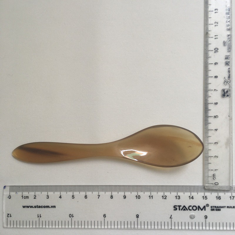Thìa sừng trâu cao cấp (SS01: 01 chiếc thân trơn màu tự nhiên)