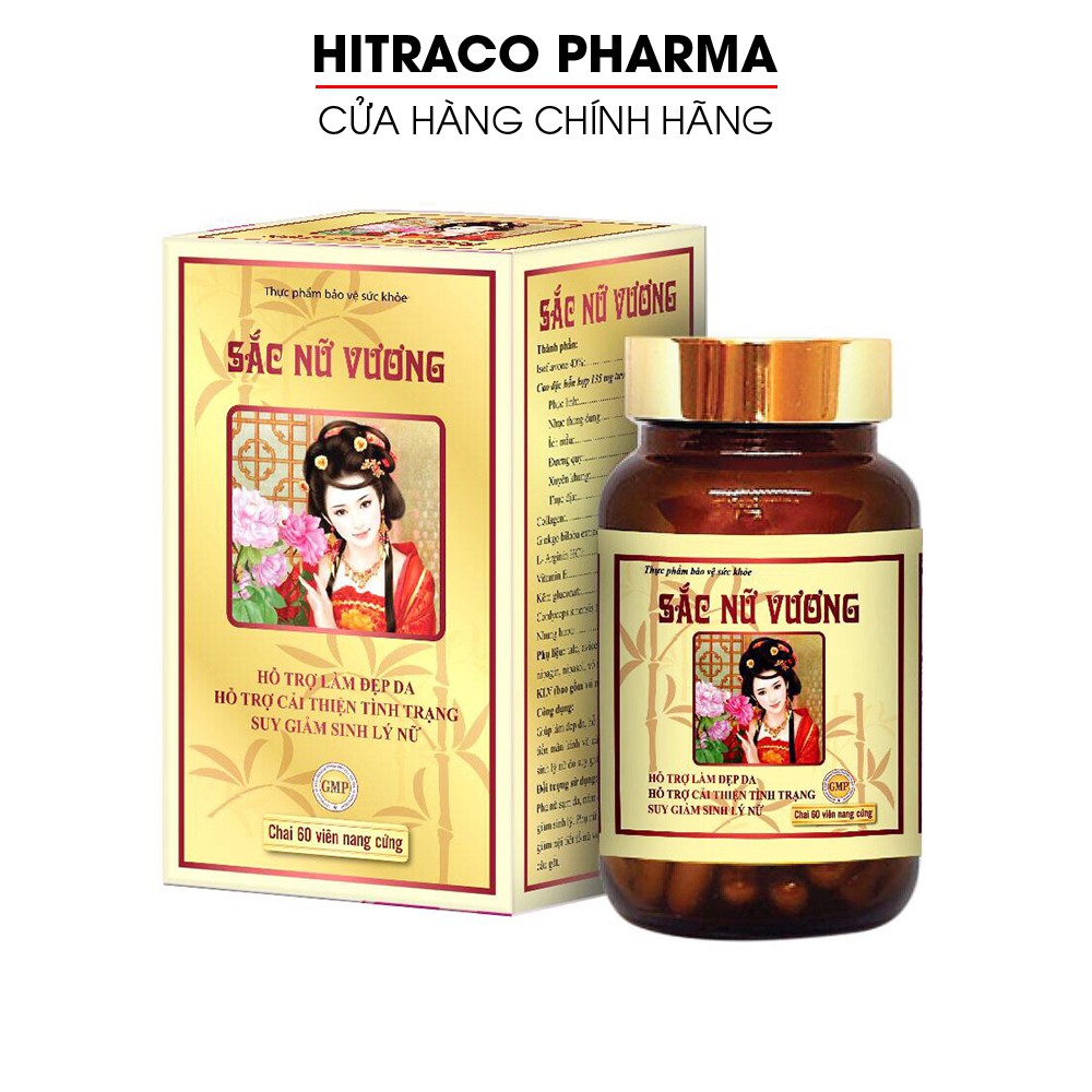 Viên uống đẹp da Sắc Nữ Vương bổ sung Collagen, tăng nội tiết tố nữ - Hộp 60 viên [Sắc Nữ Vương]