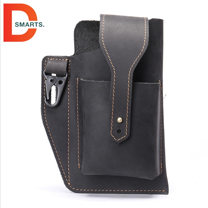 Túi bao da điện thoại kèm móc khóa dắt hông tiện lợi sang trọng