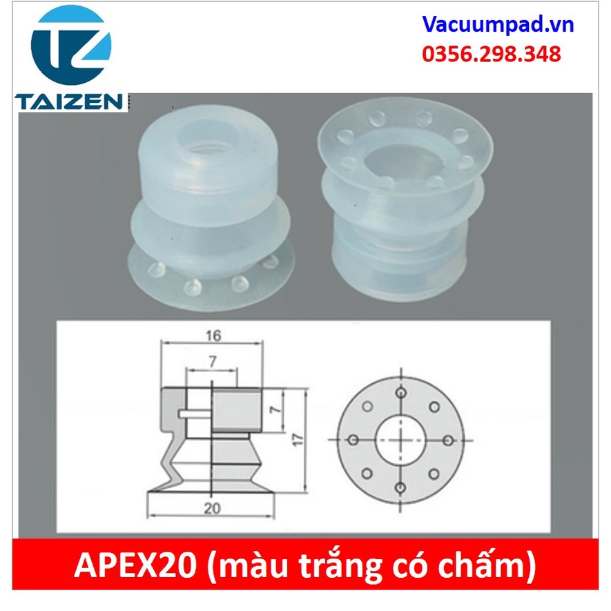 Giác hút chân không mở miệng túi, bao bì APEX20