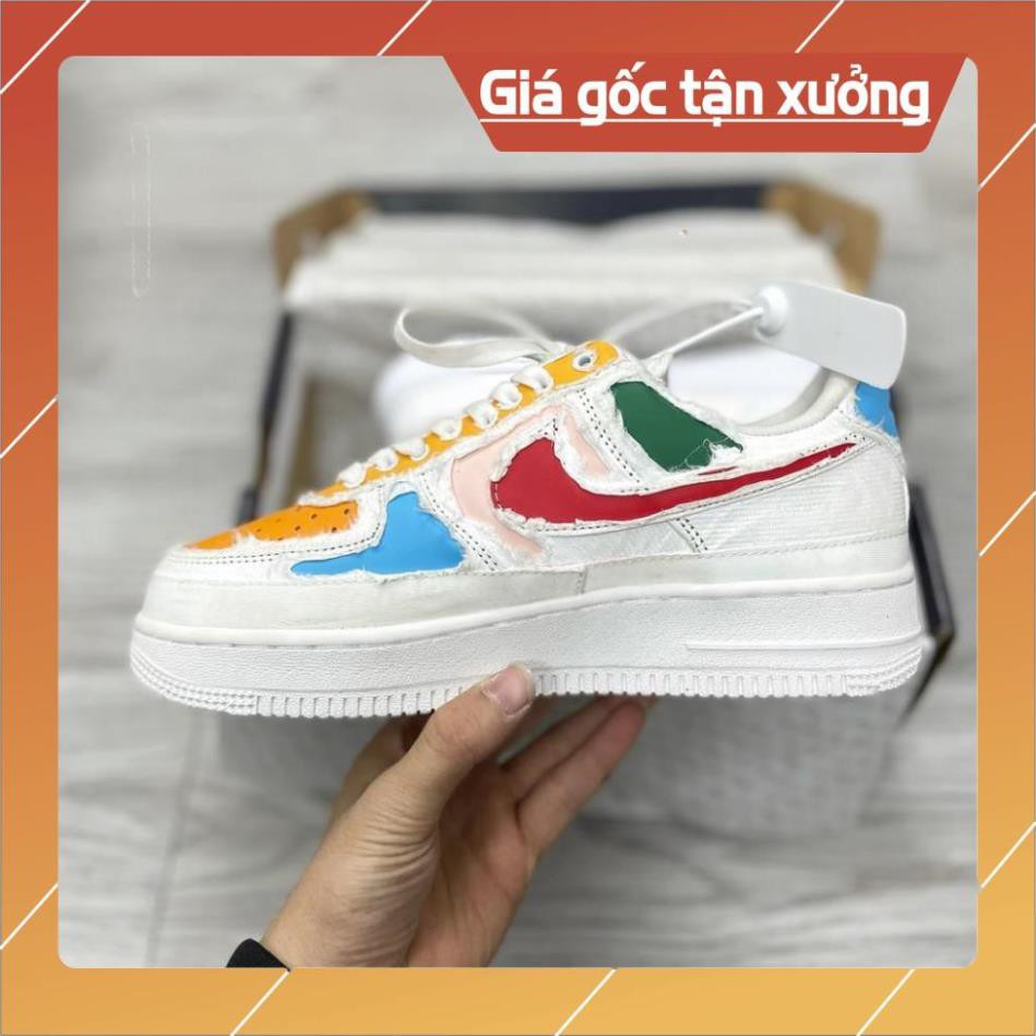 [FreeShip-Hàng Xịn Sale Sốc] Giày Sneaker AF1 Xé 2 Màu Full Box Full Phụ Kiện, Giày thể thao nam nữ