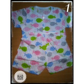 Bộ quần áo cộc tay cotton giấy CÀI CÚC bé trai/gái Lii Kids 5-16kg