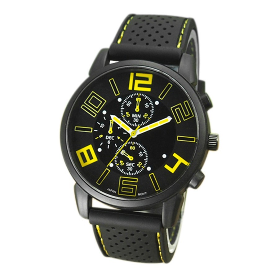 Đồng hồ quartz analog có dây đeo silicon phong cách thể thao thời trang cho nam