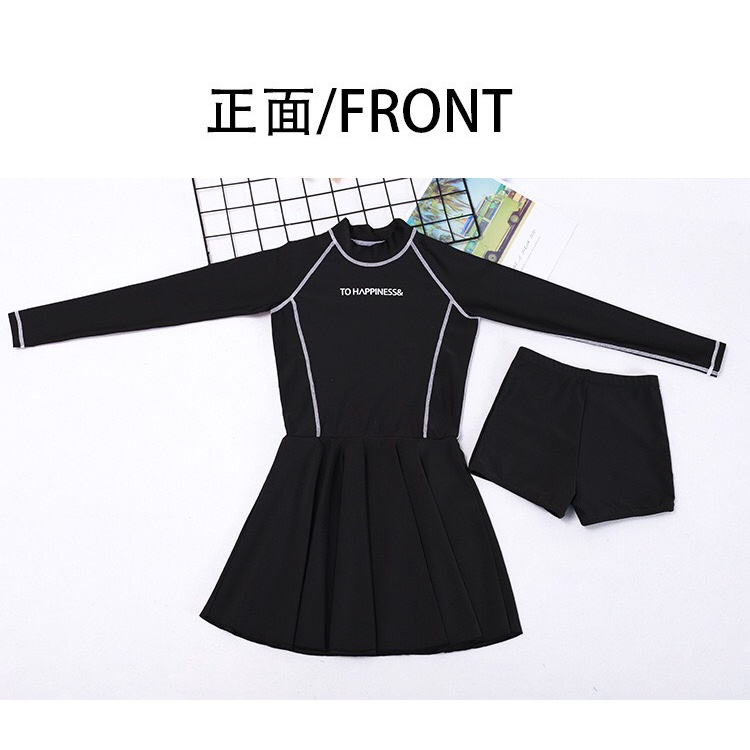 [ĐỒ BƠI ĐI BIỂN HÀNG CAO CẤP] bikini liền mảnh TAY DÀI VÁY XÒE kín đáo hàng nhập QC loại 1