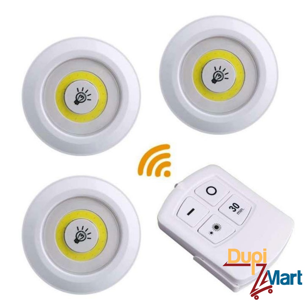 [SIÊU HOT] Bộ 3 led mini dán tường thông minhcó điều khiển từ xa hẹn giờ,  Ánh sáng Vàng / Trắng - Đèn Gắn Tủ, Cầu Thang