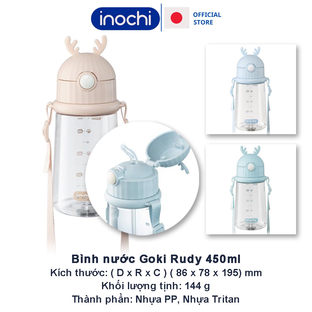 Bình nước, bình nước trẻ em, bình nước nhựa INOCHI nhựa nguyên sinh kháng khuẩn Ag+ dễ cầm nắm và tiện dụng BIN670