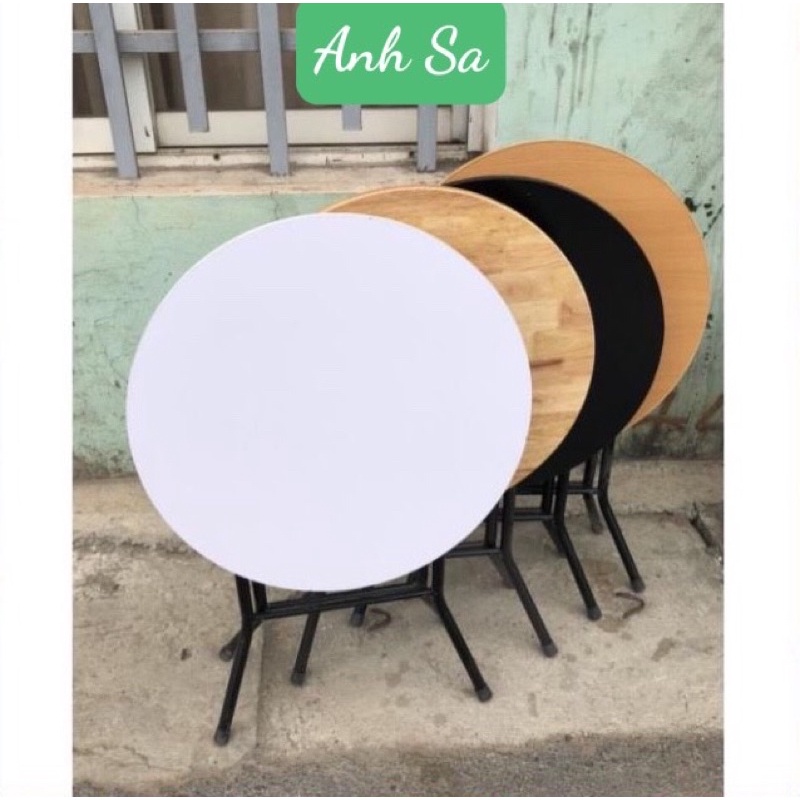 Bàn cà phê gấp gọn chân săt sơn tĩnh điện tiện dụng  tròn 60 cao 72 cm CP01