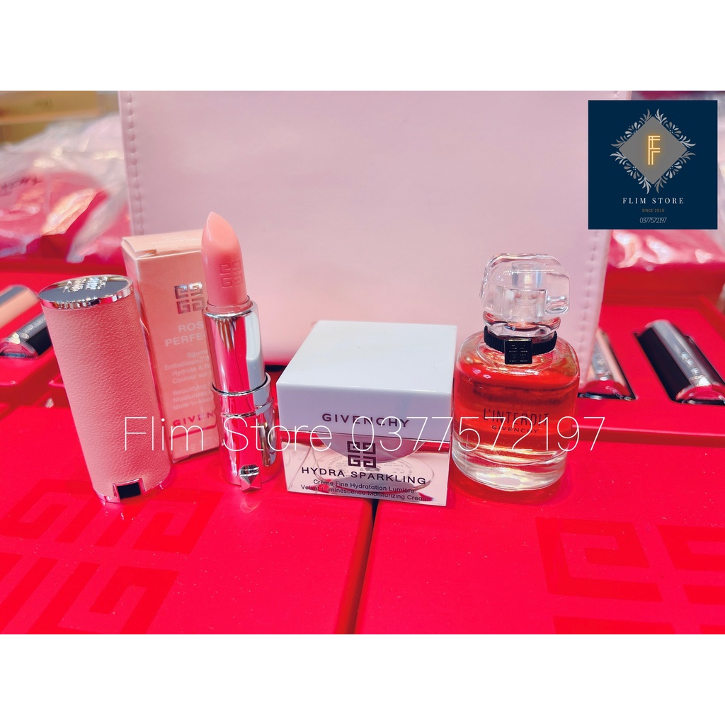 [Chuẩn Auth 100%] Set dưỡng da cao cấp Givenchy ấp ẩm cấp nước ( nước hoa , son , kem dưỡng )