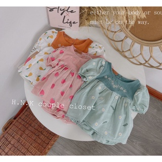 SETG06 Bộ Bé Gái Áo Baby Doll Linen Hoa Quần Bí Từ 6kg Đến 16kg