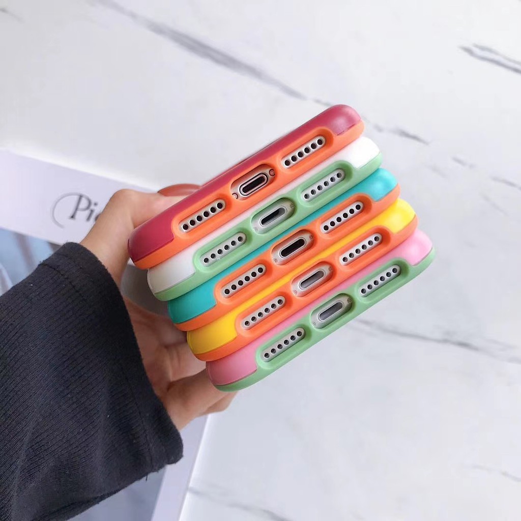 Novelty Constract Colors Bumper iPhone12 11 Pro Xs max XR 7/8plus SE2020 Phone Cover Full Korea Casing | BigBuy360 - bigbuy360.vn