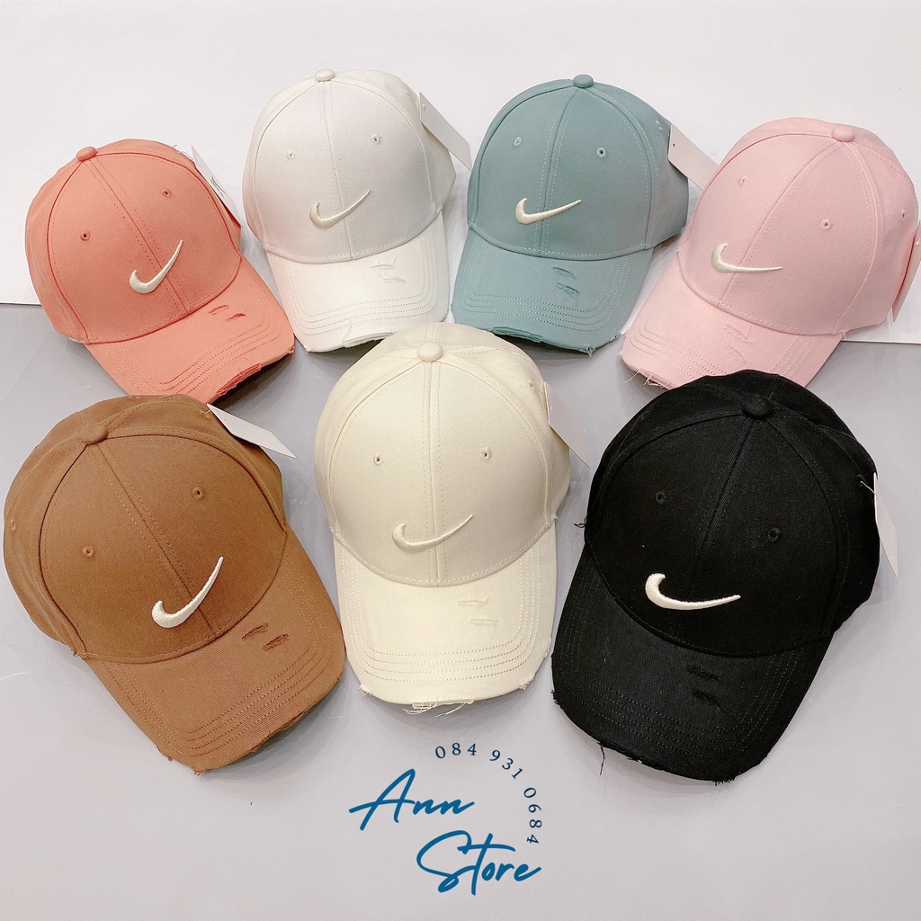 Mũ Lưỡi Trai N I K E ❤️ Mũ Thiết Kế Style RÁCH Cực Kì Thời Trang, Cá Tính, Logo Thêu Nổi 3D, Phom Mũ Chuẩn Đẹp