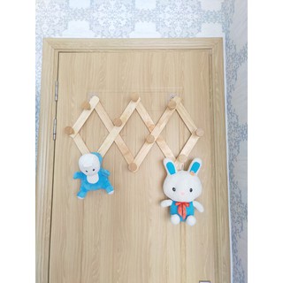 10 núm móc treo quần áo 10%gỗ cao su tự nhiên, decor trang tí nhà cửa.