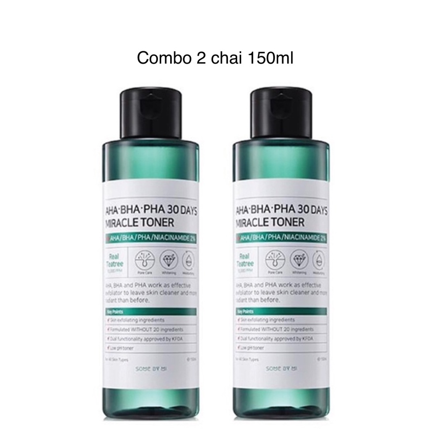 COMBO 2 Chai Toner Some By Mi AHA-BHA-PHA 30 Days Miracle Fullsize 150ml