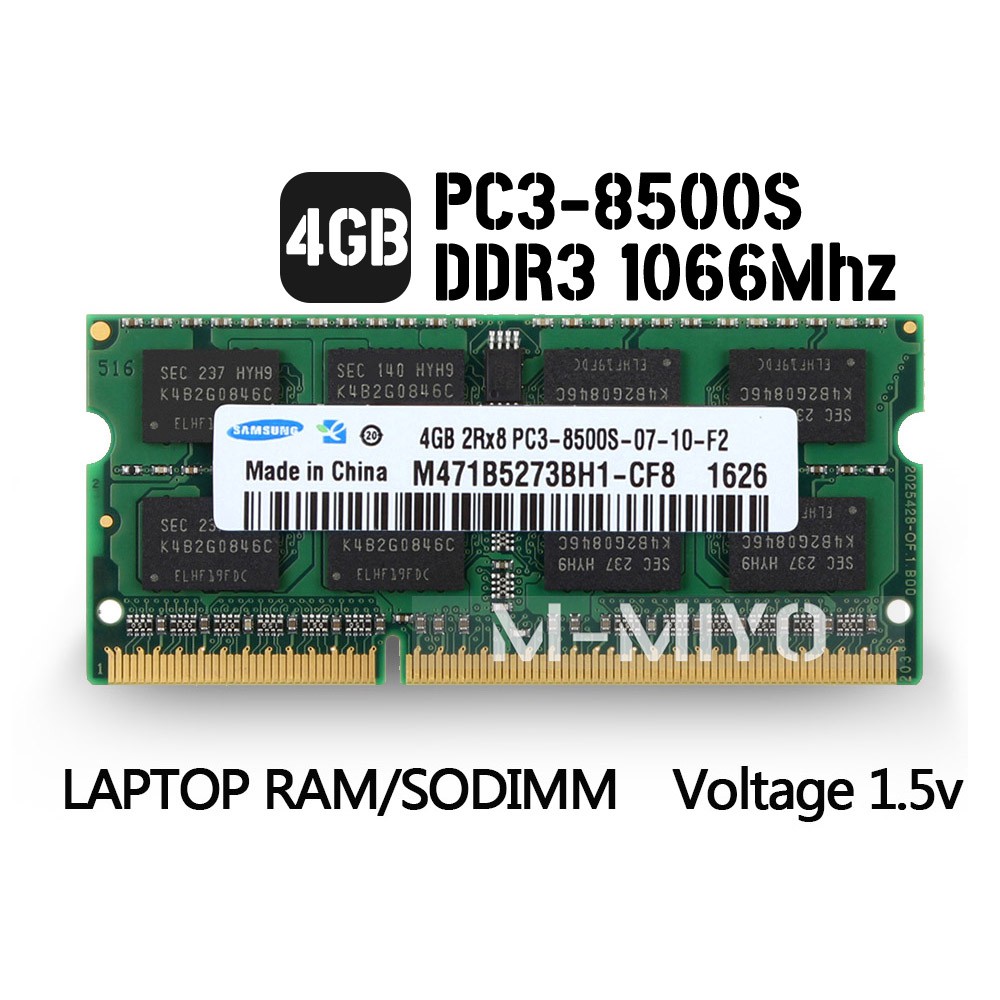 Bộ nhớ RAM Chuyên Dụng Cho Laptop Samsung 4GB 2RX8 DDR3 1066MHz PC3-8500S 204PIN SO-DIMM
