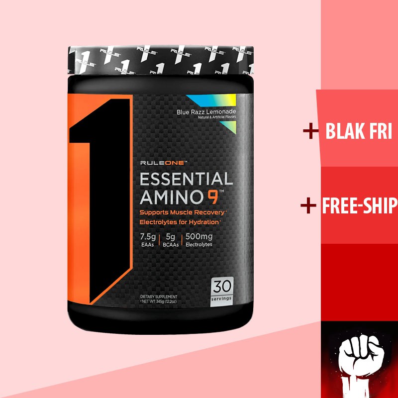 EAA | Amino | Rule 1 Essential AMINO 9 EAA Phục Hồi Cơ Bắp 30 lần dùng - Chính Hãng - Muscle Fitness