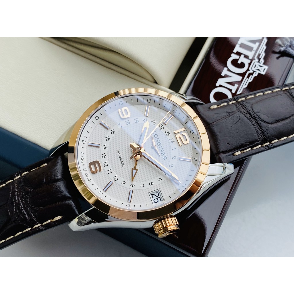 Đồng hồ nam chính hãng Longines Conquest Classic GMT L2.799.5.76.3 - Máy Cơ - Kính sapphire chống phản quang