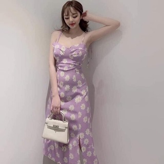 ĐẦM HOA CÚC TÍM 2 DÂY - ĐẦM NỮ