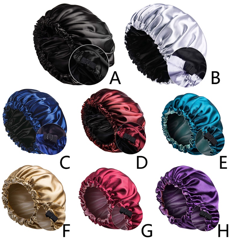 Mũ Ngủ Satin Hai Lớp Có Thể Điều Chỉnh Kích Thước