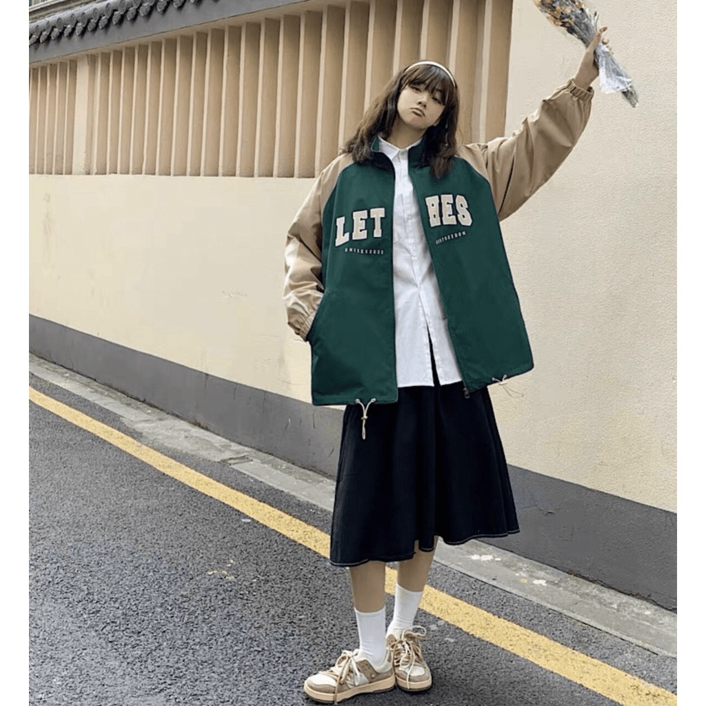 Áo khoác dù 2 lớp dài rộng y hình thời trang y hình LET HES siêu đẹp dành cho các bạn trẻ MIDU FASHION