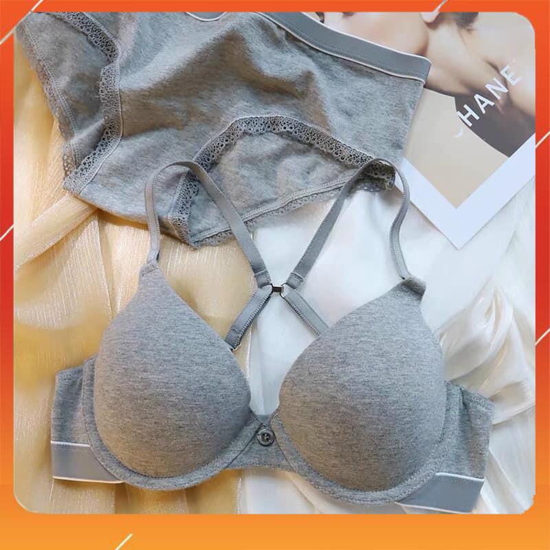 [2 màu] Set bộ đồ lót nữ cotton Tommyyy cao cấp áo có gọng đệm mút mỏng form cực chuẩn B24030