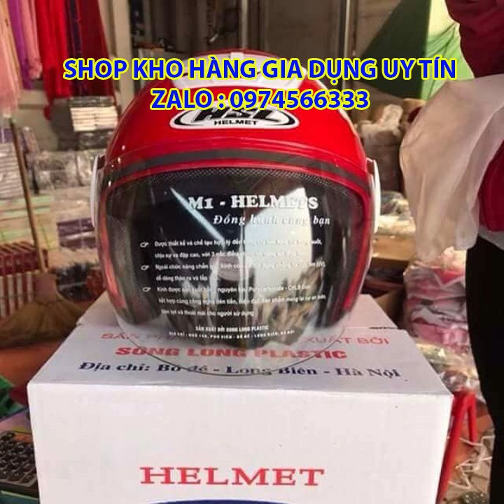 mũ bảo hiểm HSL ( trùm 3/4 đầu + kính chắn bụi )
