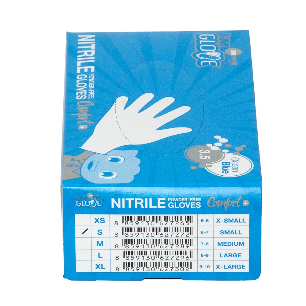 Găng tay cao su y tế màu xanh nitrile không bột I'm Gloves hộp 100 chiếc