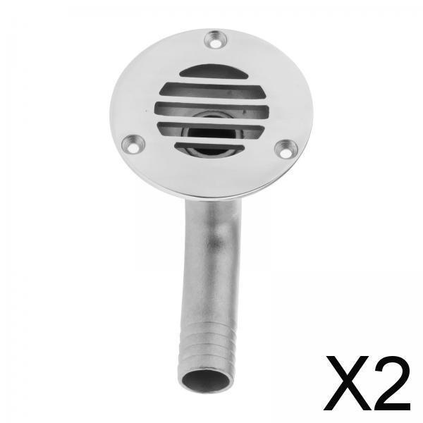 Bộ 2 ống thoát nước sàn nhà bằng thép không gỉ 90 [Prasku1] 2°Phụ kiện ống thuyền 3 / 4\ '