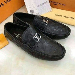 giày lười nam kẻ caro gắn logo nổi bật phong cách trẻ trung năng động