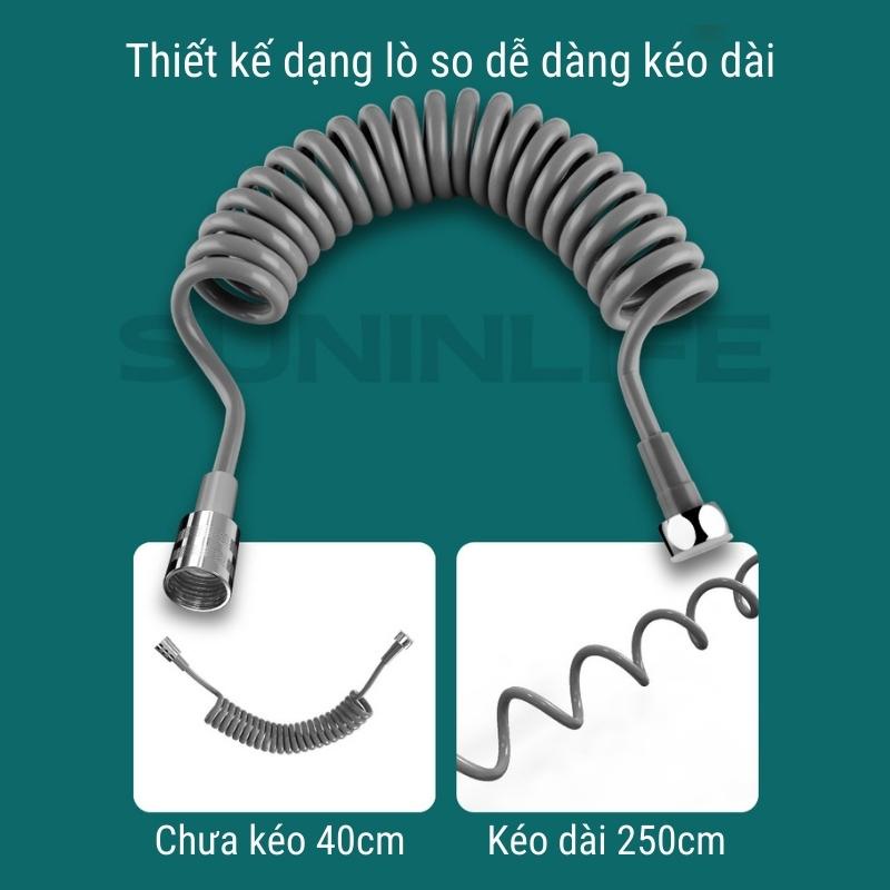 Vòi xịt vệ sinh tăng áp inox Suninlife bảo hành 3 năm