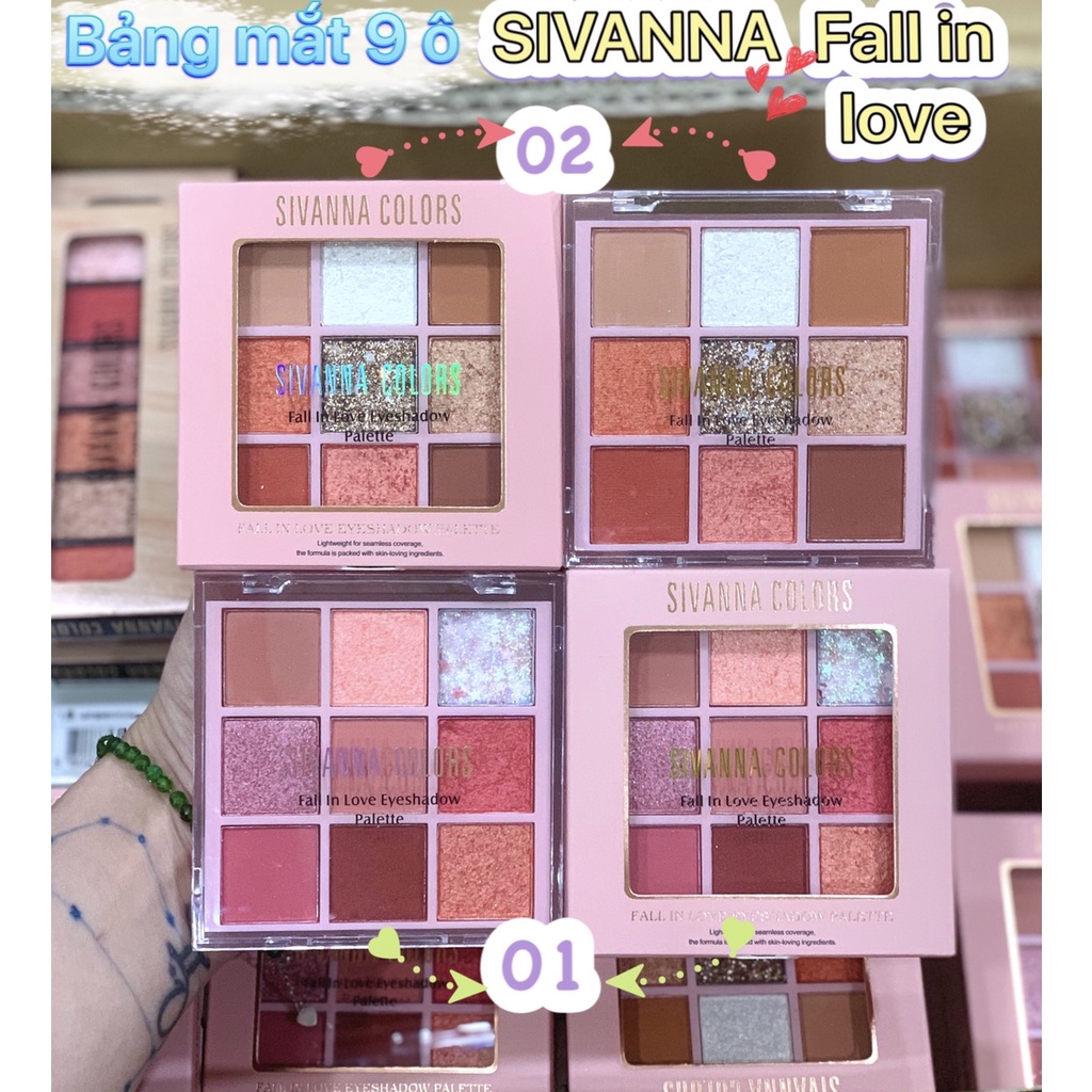 BẢNG PHẤN MẮT 9 Ô SIVANNA COLORS FALL IN LOVE