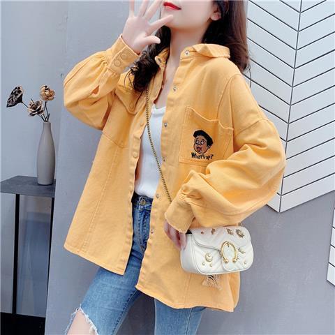 Áo Sơ Mi Denim Dài Tay Phong Cách Hàn Quốc Mới Cho Nữ