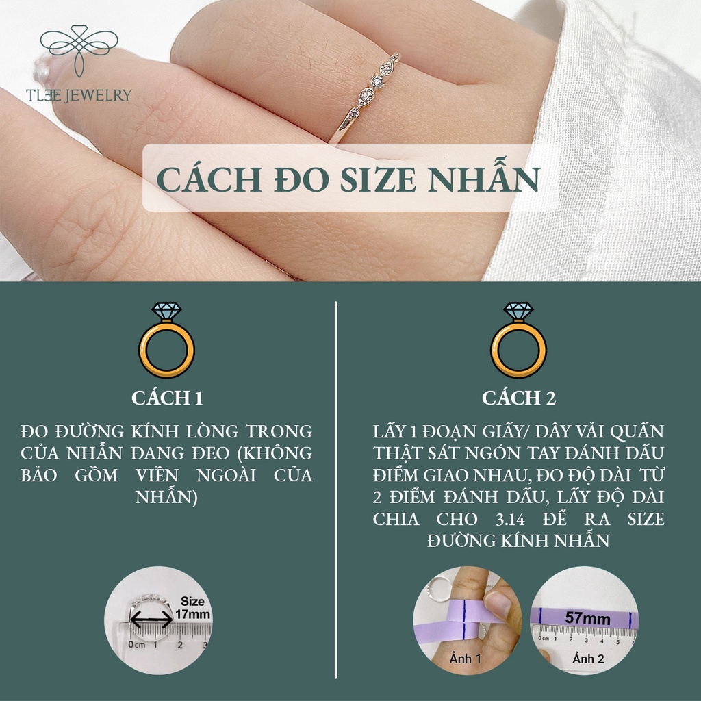 Nhẫn bạc nữ TLEE đính đá Almira mini NCJ A0123