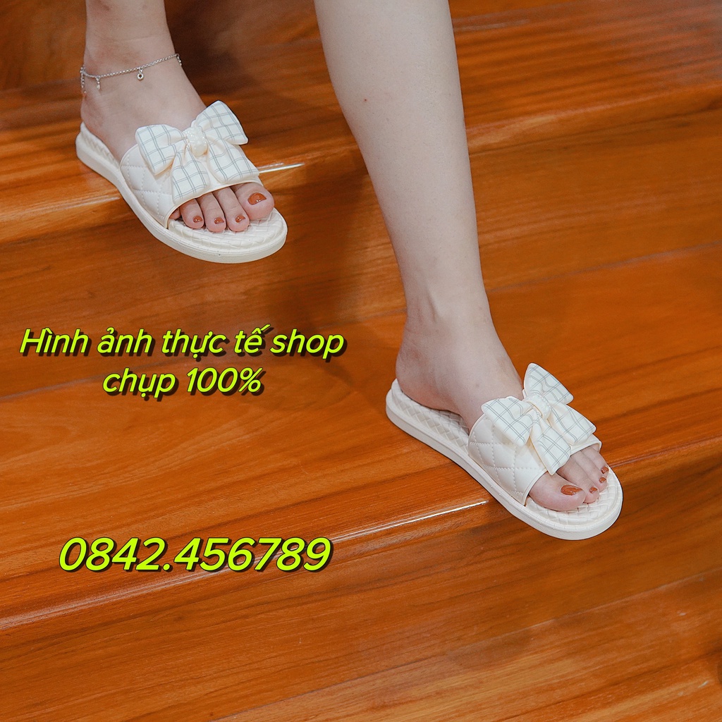 Dép Hình Chiếc Nơ Siêu Xinh Mới Nhất,Dép Quai Ngang Chiếc Nơ Nữ Siêu Mềm Cao Cấp - Cute Hot Nhất 2022
