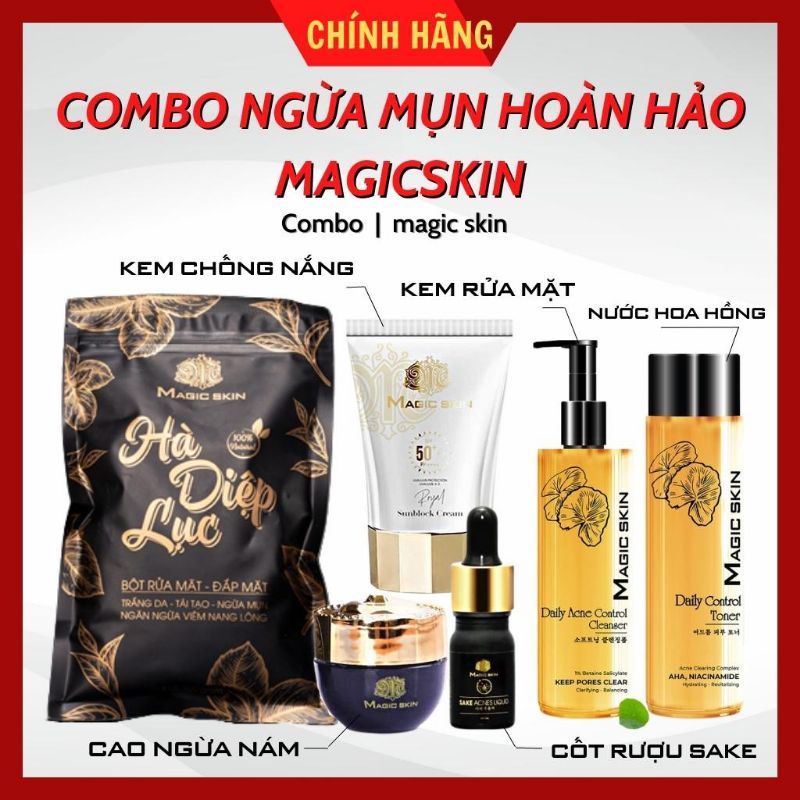 COMBO NGỪA MỤN MAGIC SKIN (6sản phẩm)