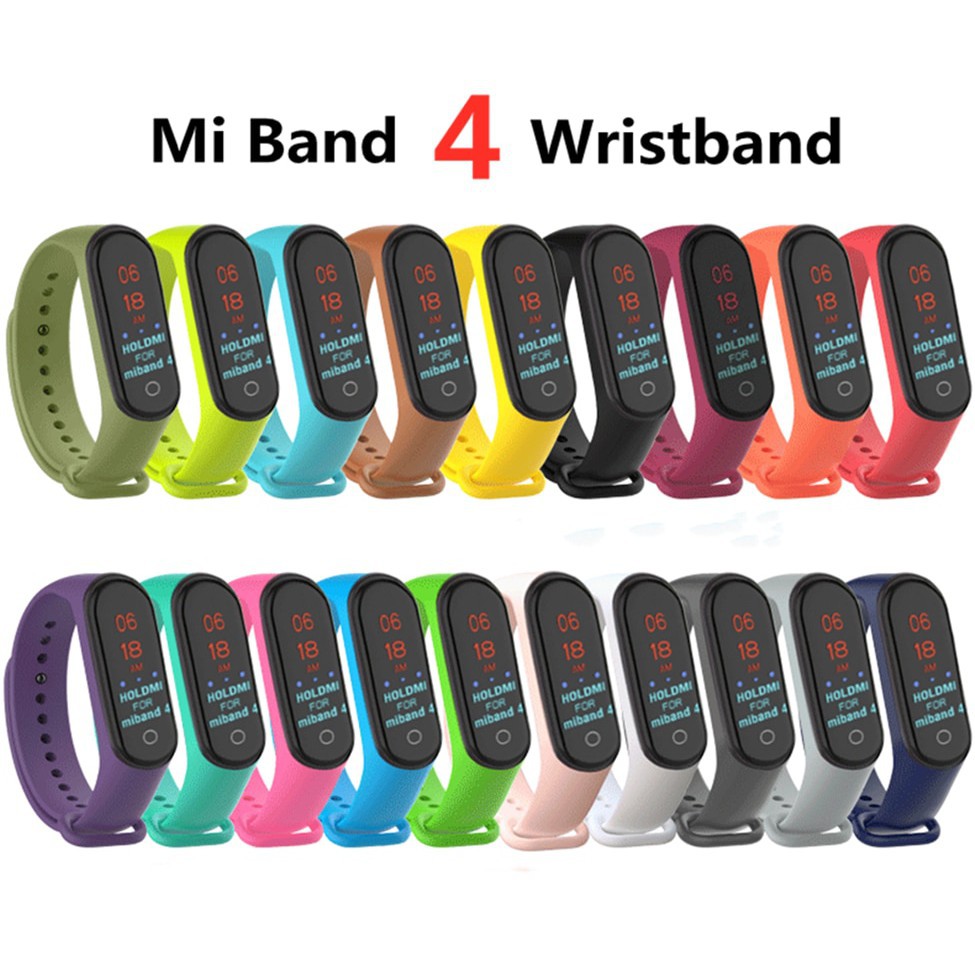 [G01] Dây Đeo Silicon Xiaomi Miband 3, Miband 4 Đủ Màu + Tặng Kèm 1 Bộ Dán Màn Hình Cho Miband 3 hoặc Miband 4 S035