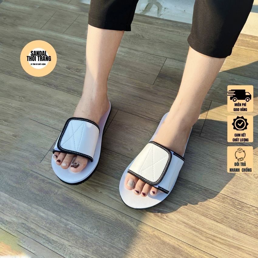 Dép sandal quai ngang Nam Nữ [ẢNH THẬT 100%] 3 màu ĐEN/TRẮNG/NÂU Bassic đi chơi Size 30-44 SANDALTHOITRANG