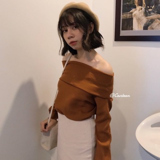 Áo len trễ vai