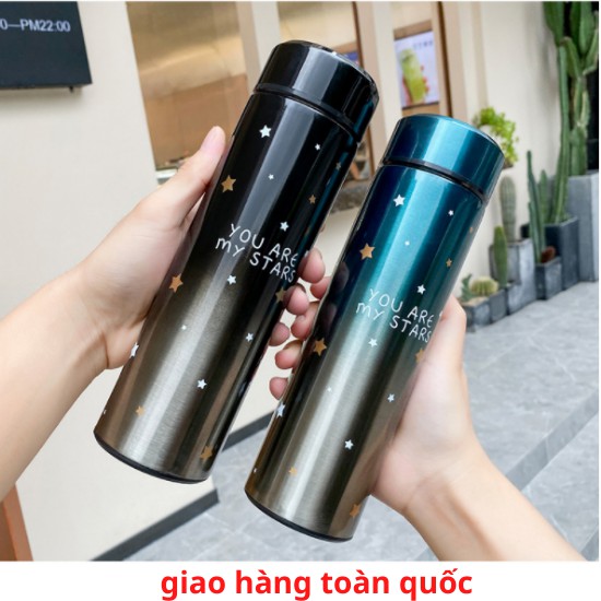 Bình giữa nhiệt NGÔI SAO bình giữ nhiệt inox 500ml LOẠI TỐT CÓ KHÂY LỌC