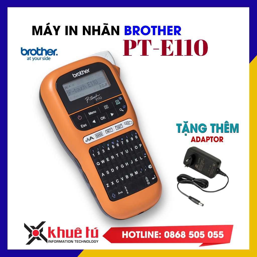 ♝MÁY IN NHÃN CẦM TAY BROTHER PT-E110 - TẶNG ADAPTER