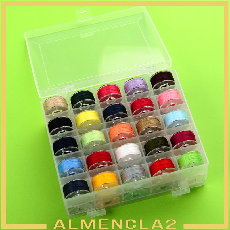 [ALMENCLA2] 50 Colors Sewing Thread Set with Plastic Bobbins Sewing Machine Reel Spools Case